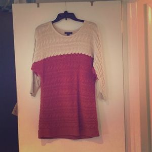 Rust orange and beige sweater